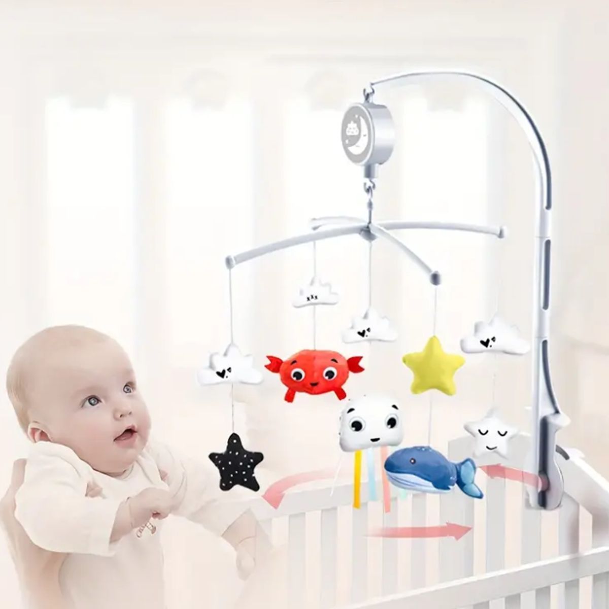 GENERICO - Móvil para cuna bebé musical giratorio