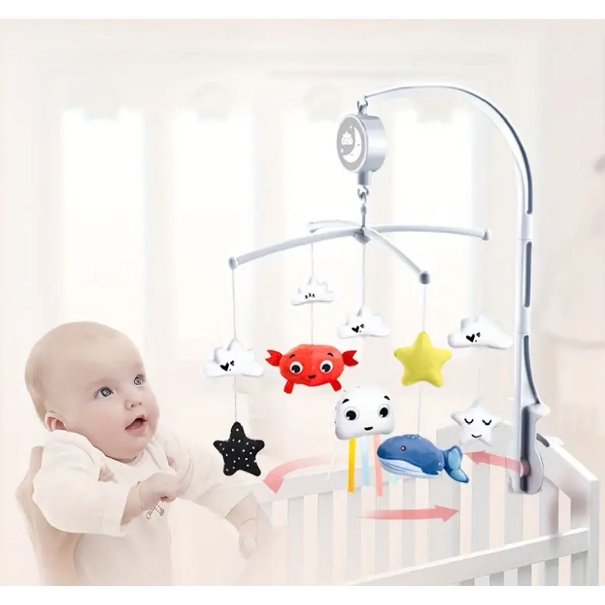GENERICO - Móvil para cuna bebé musical giratorio