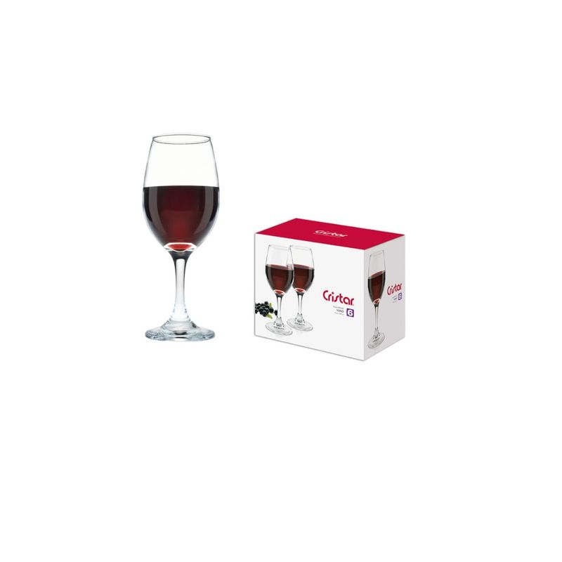 CRISTAR - Set 6 Copas de Vino Tinto 386ml  Cristar