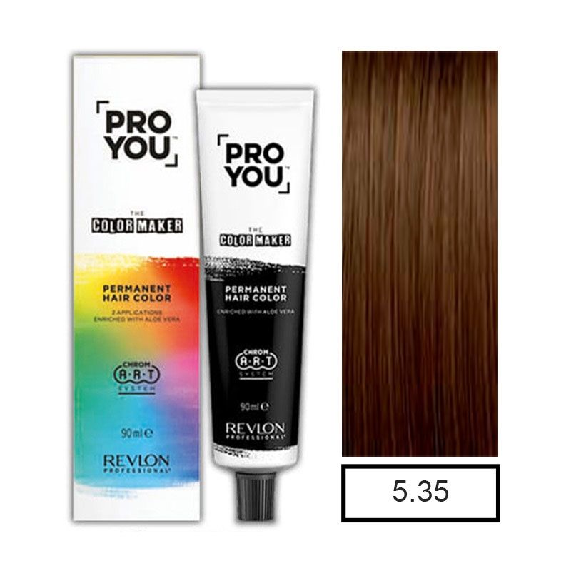 REVLON - Tintura Permanente Pro You Castaño Claro Dorado Caoba  5.35 +Oxidante