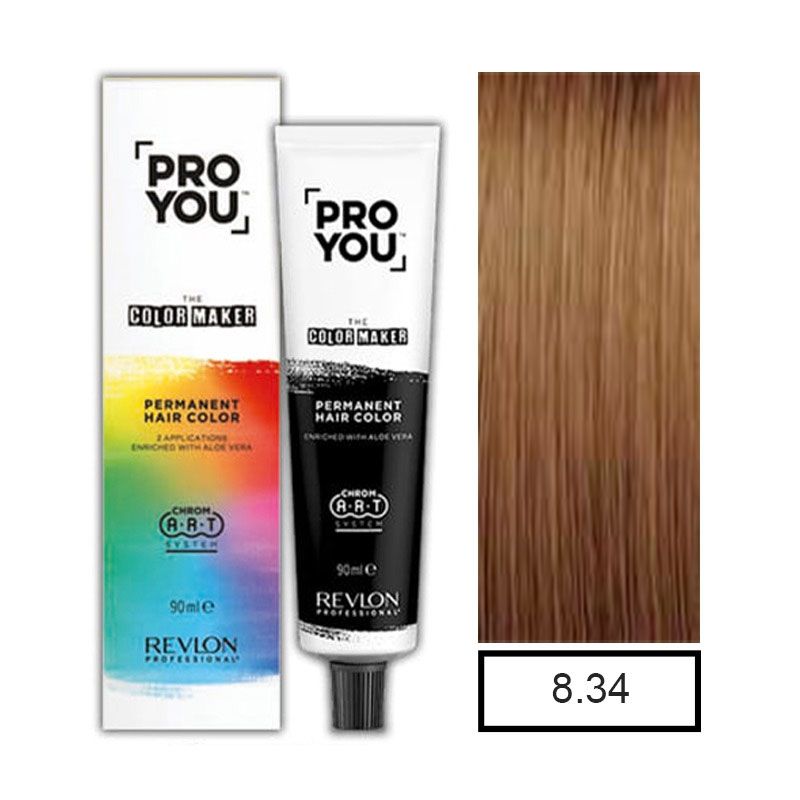 REVLON - Tintura Permanente Pro You Rubio Claro Dorado Cobri. 8.34 +Oxidante.-