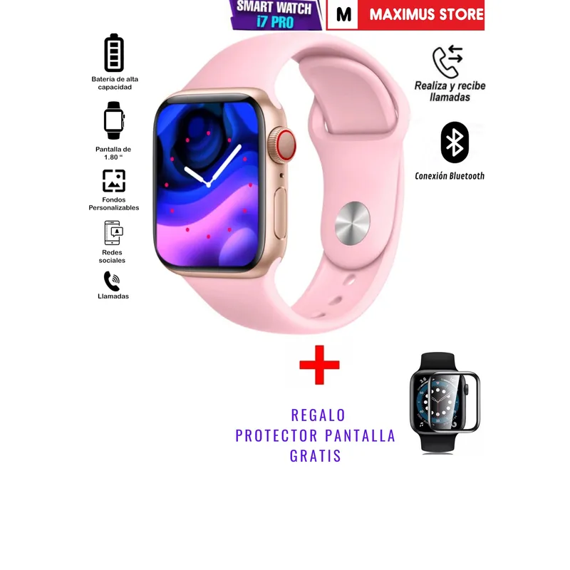 GENERICO - Reloj inteligente smartwatch i7promax Rosado  /  Realiza Llamadas