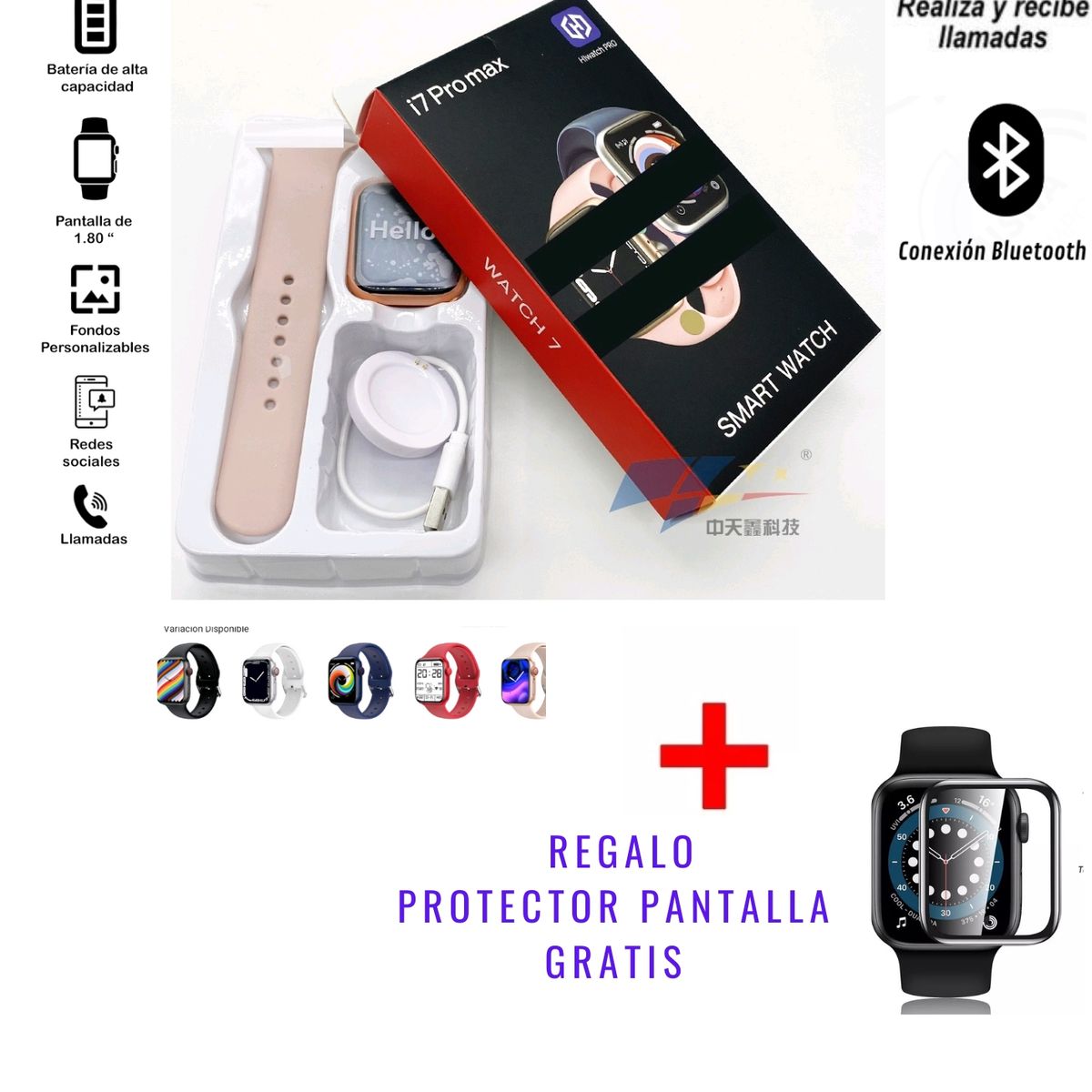 GENERICO - Reloj inteligente smartwatch i7promax Rosado  /  Realiza Llamadas