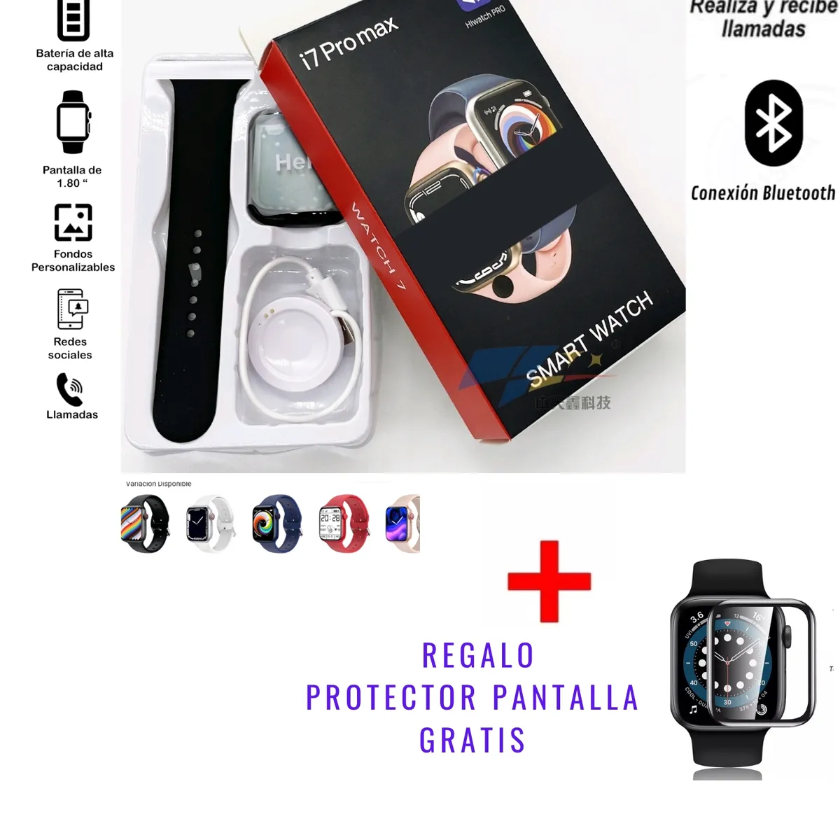 UNIVERSAL - Reloj inteligente smartwatch i7promax Negro /  Realiza Llamadas