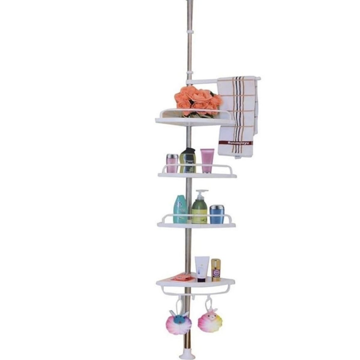 ANGELES DEL HOGAR - Esquinero De Ducha Multi-uso 4 Repisas Ajustable Organizador