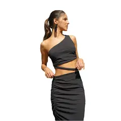 MAAJI - Vestido largo Midnight Black Luna