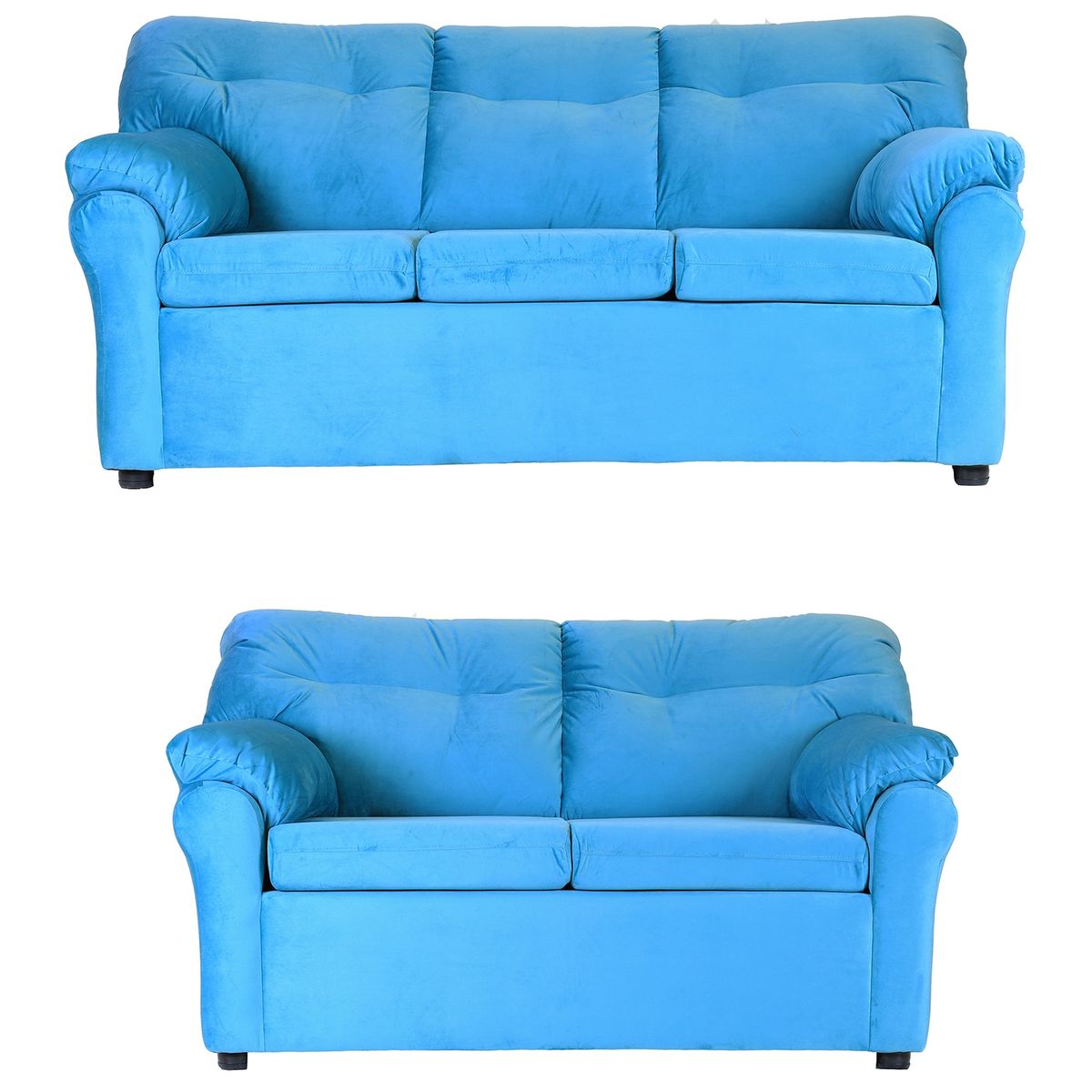 MUEBLES AMERICA - Living América 32 Tela Felpa Turquesa