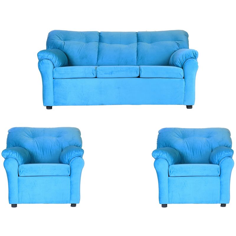 MUEBLES AMERICA - Living América 311 Tela Felpa Turquesa