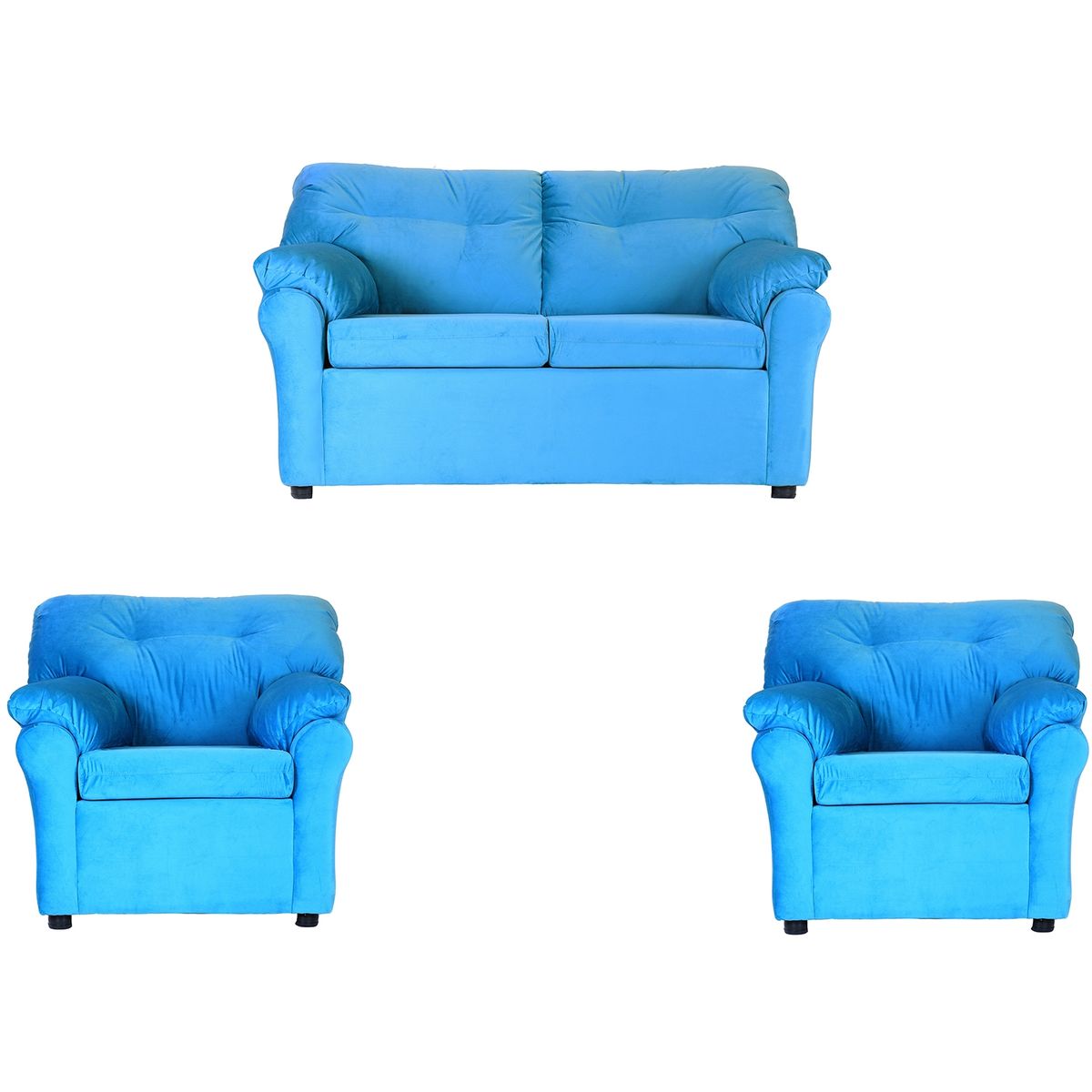 MUEBLES AMERICA - Living América 211 Tela Felpa Turquesa