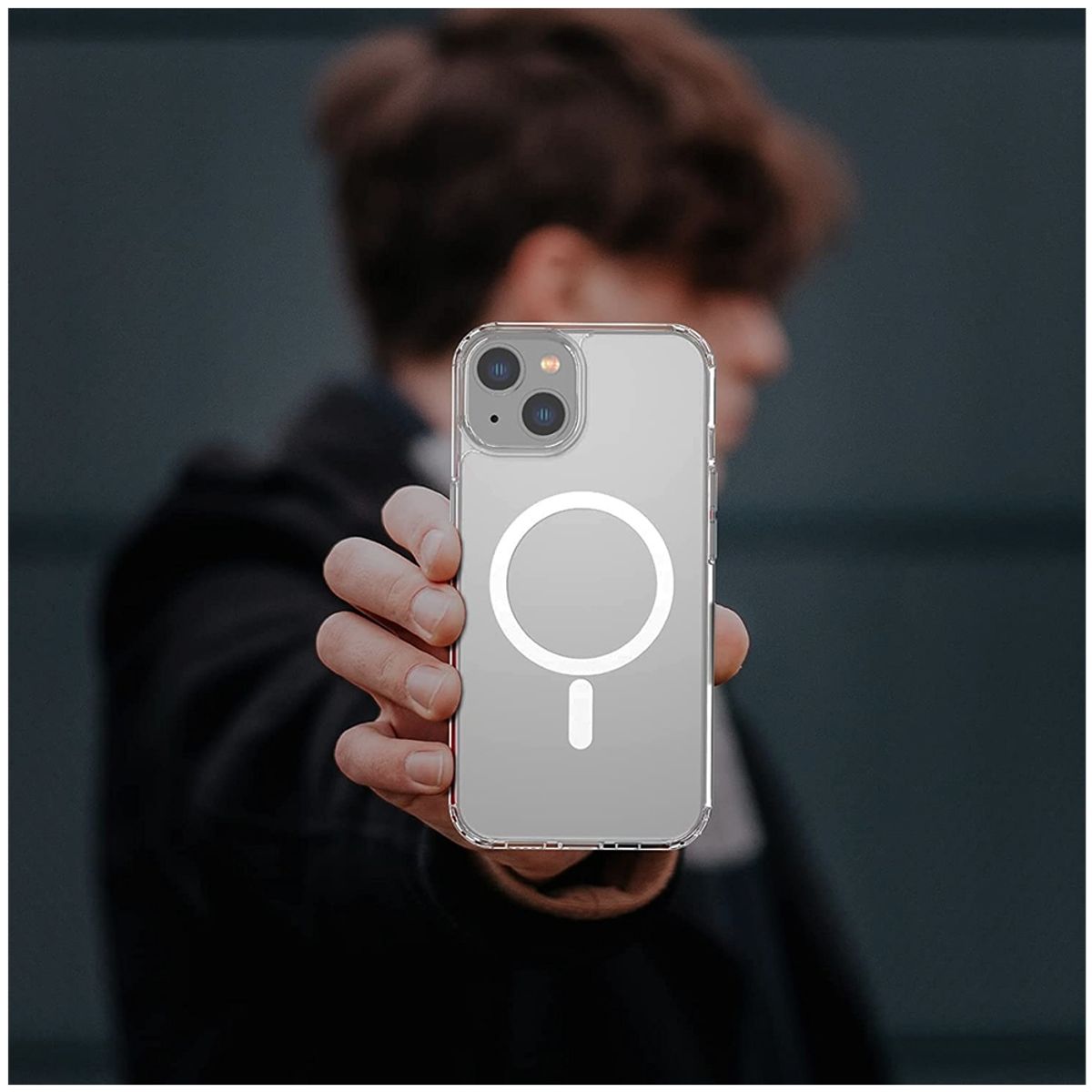 XUNDD - Carcasa para iPhone 14 Plus MagSafe Transparente Reforzada