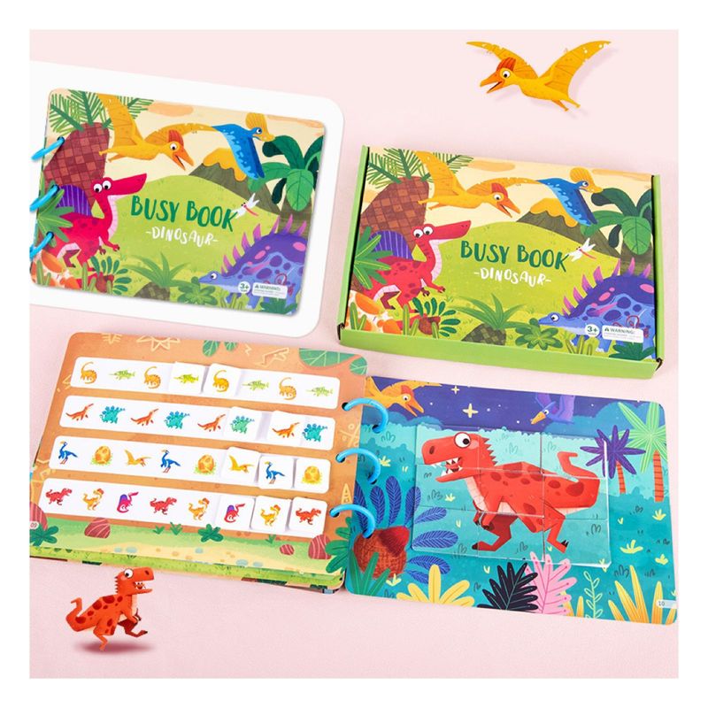 BJ HOGAR - Juguete Interactiv Libro Educativo Niño Busy Book Dinosaurio