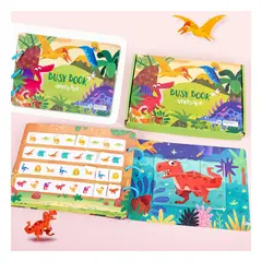 BJ HOGAR - Juguete Interactiv Libro Educativo Niño Busy Book Dinosaurio