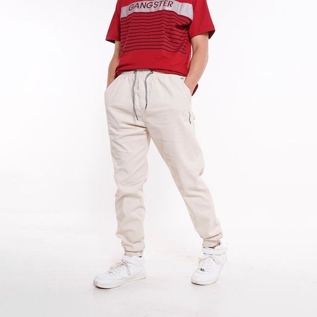 GANGSTER - Pantalon Jogger Canvas Over Beige Gangster