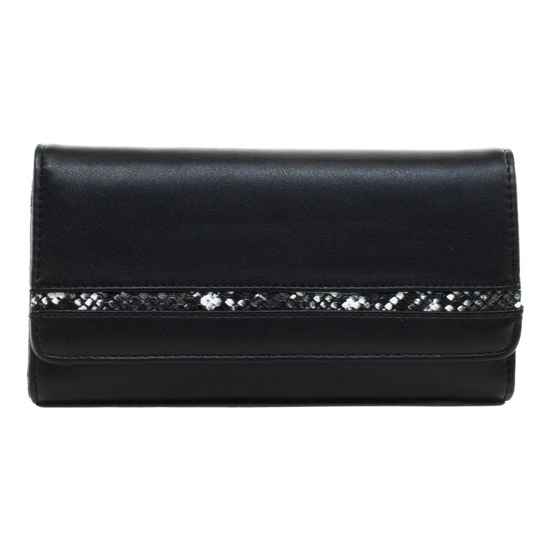 MAILEA - Billetera grande tapa c/piton mujer negro