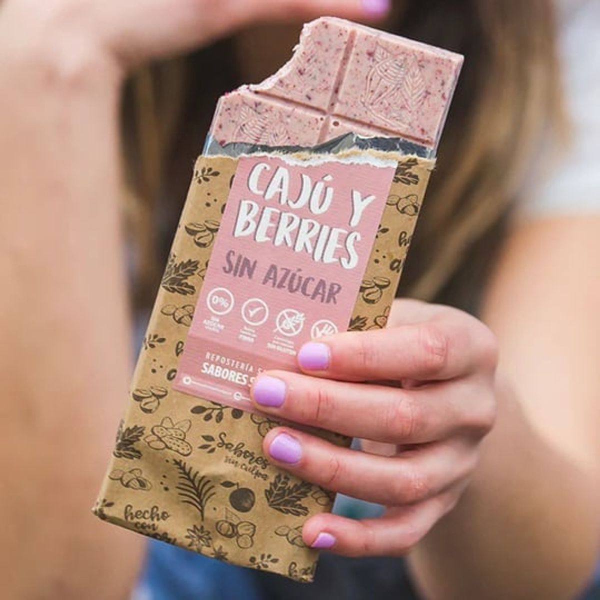 SABORES SIN CULPA - Chocolate Blanco-Cajú Berries Sin azúcar SABORES SIN CULPA