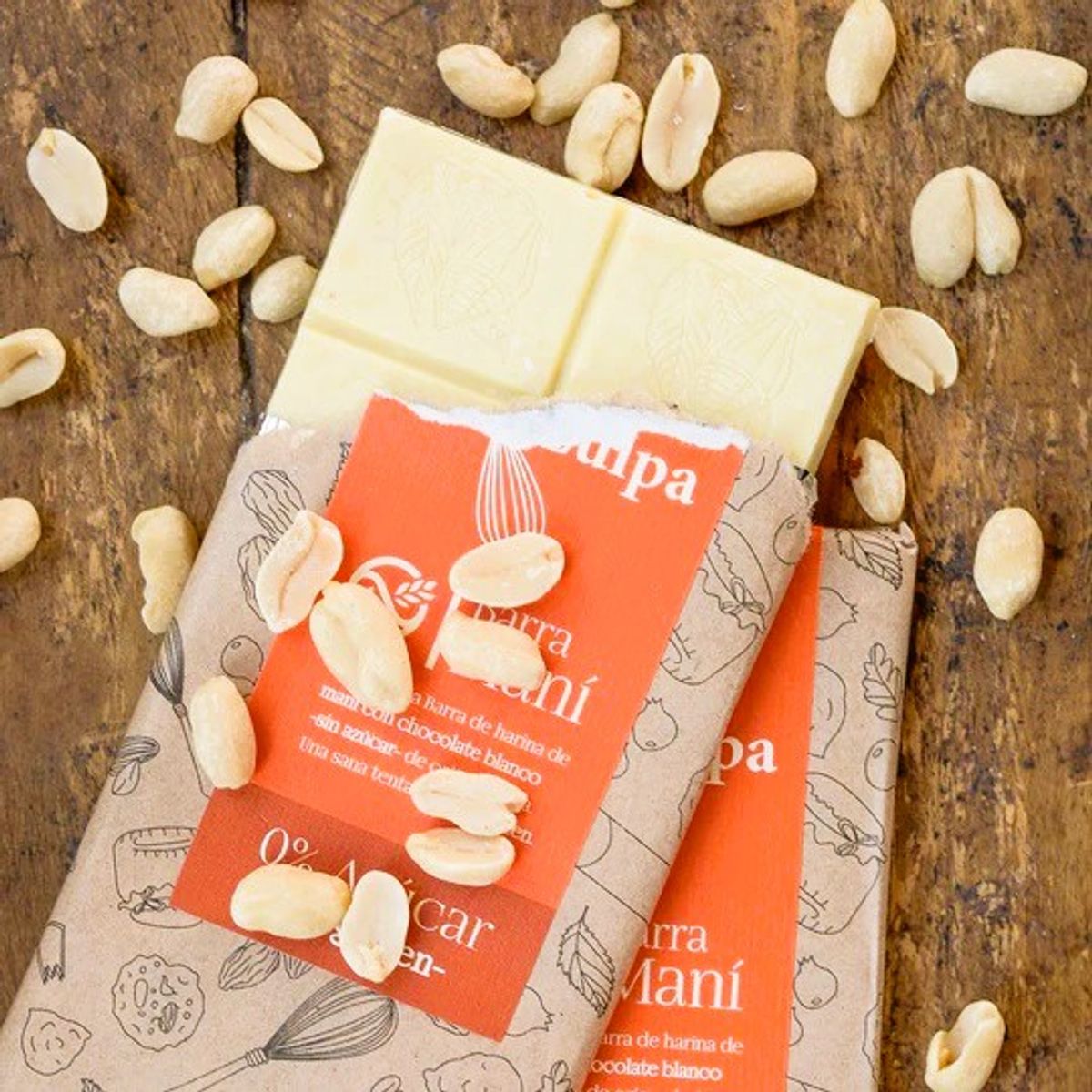 SABORES SIN CULPA - Chocolate Blanco-Maní Sin azúcar SABORES SIN CULPA
