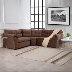 MUEBLES MPR - Sofá Seccional Alerce Felpa Café
