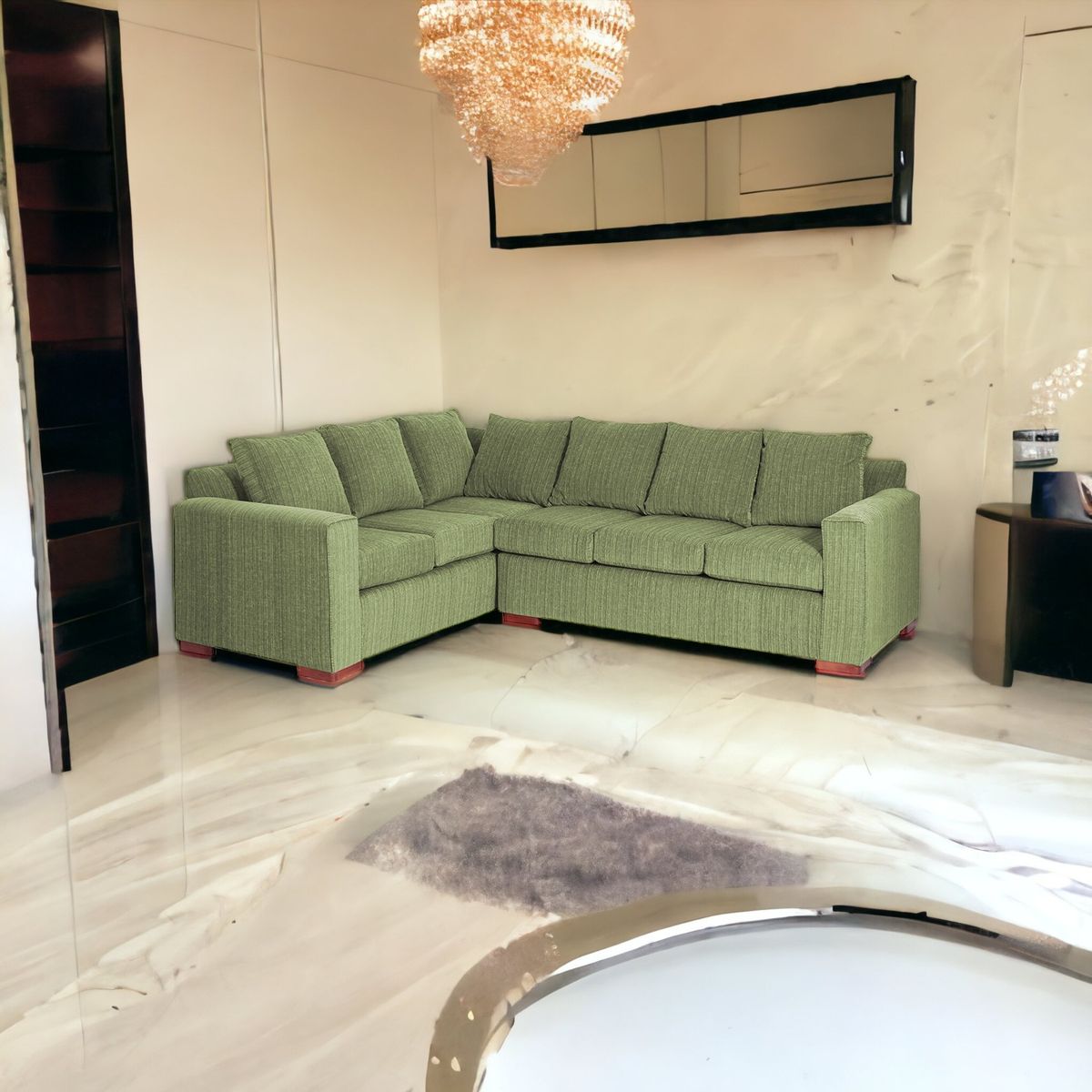 MUEBLES AMERICA - Seccional Star Chenille Verde Olivo