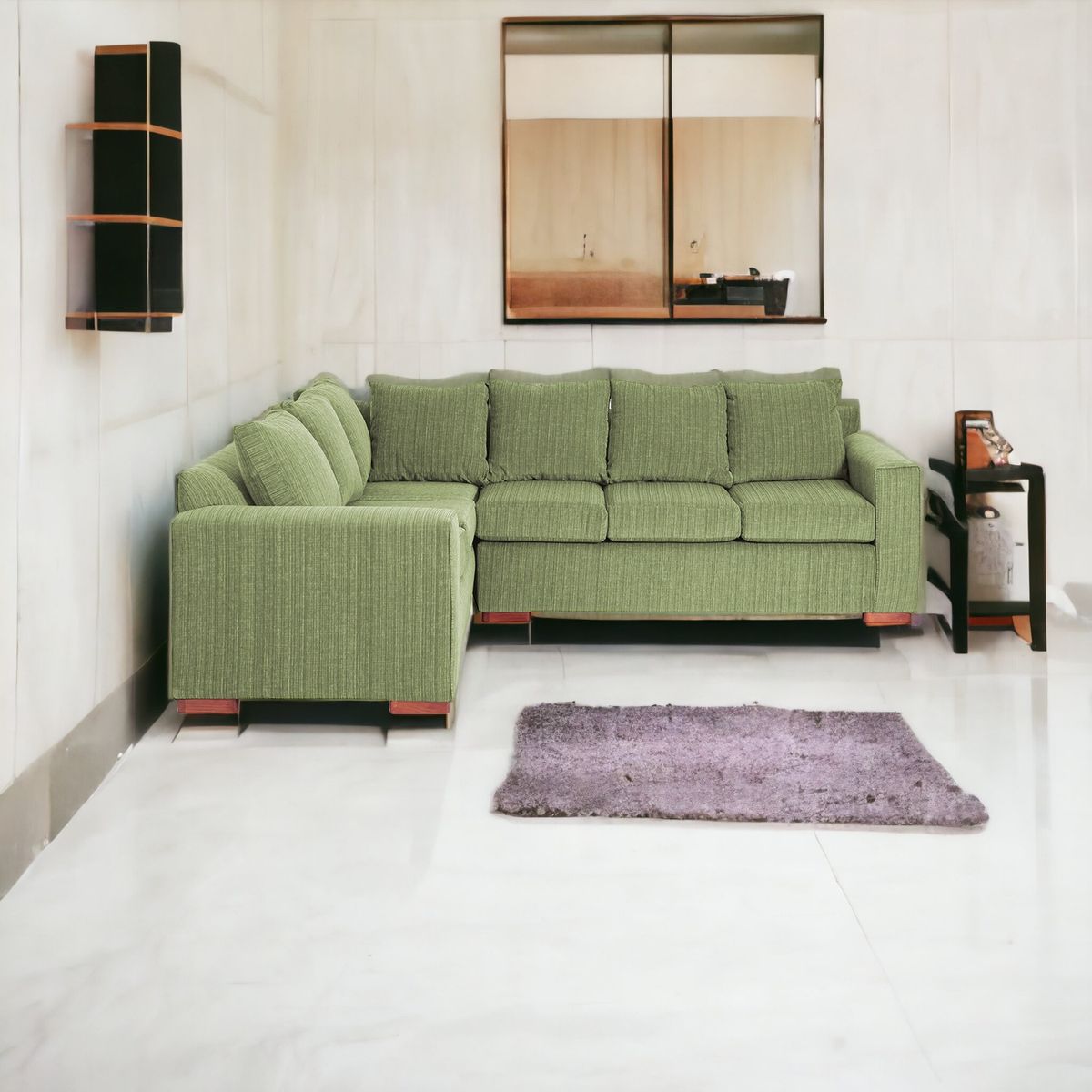 MUEBLES AMERICA - Seccional Star Chenille Verde Olivo