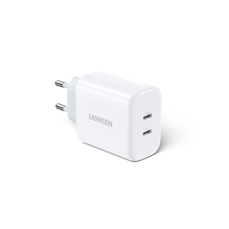 UGREEN - Cargador PD USB-C + USB-C 40W (20W+20W) Blanco UGREEN