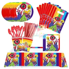 GENERICO - Pack Cotillón Cumpleaños Rainbow Friends 10 Personas - Globifiesta