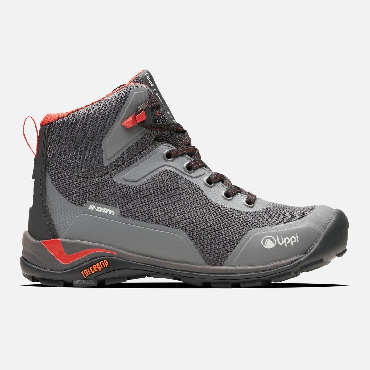 LIPPI - Botín Niño Intense Hike Kids Mid Grafito Rojo Lippi