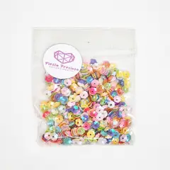 GENERICO - Lentejuela Flores Multicolores Color Pastel