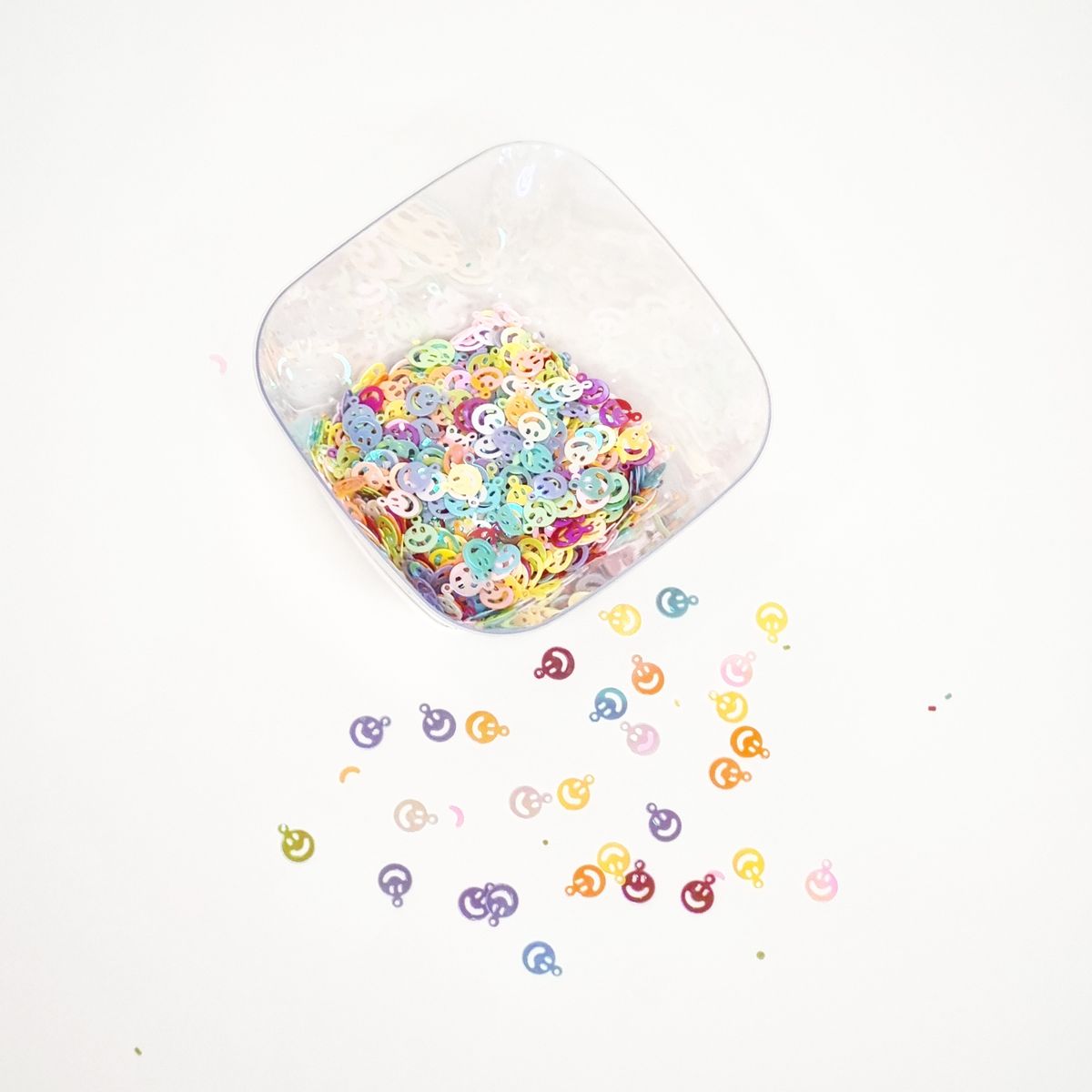 GENERICO - Lentejuela Caritas Multicolores Color Pastel