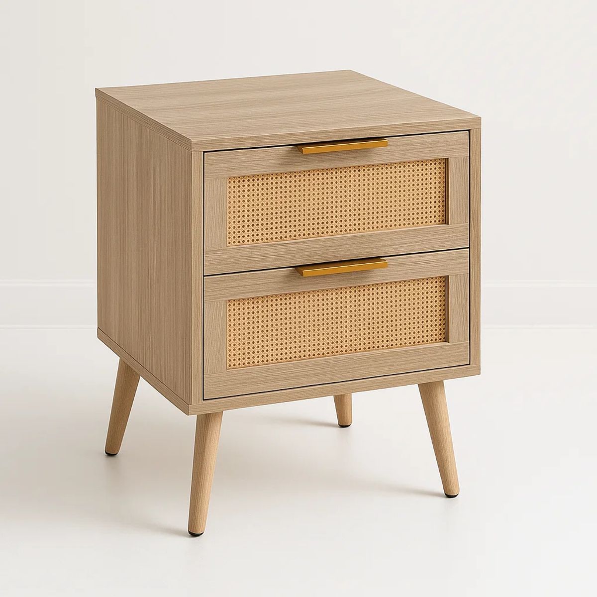 KLIK - Velador Eames Mesh Cajones Doble Madera MDF Oscura Walnut