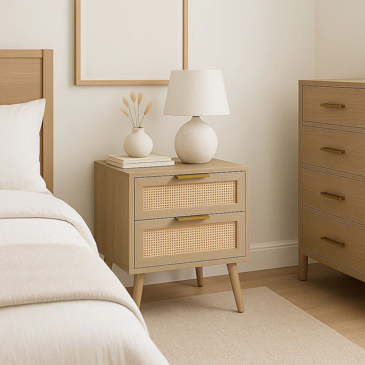 KLIK - Velador Eames Mesh Cajones Doble Madera MDF Oscura Walnut