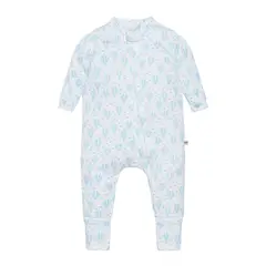 POMPON PIMA - Enterito Pijama bebé - Algodon Pima - Zipper - Globos Celestes
