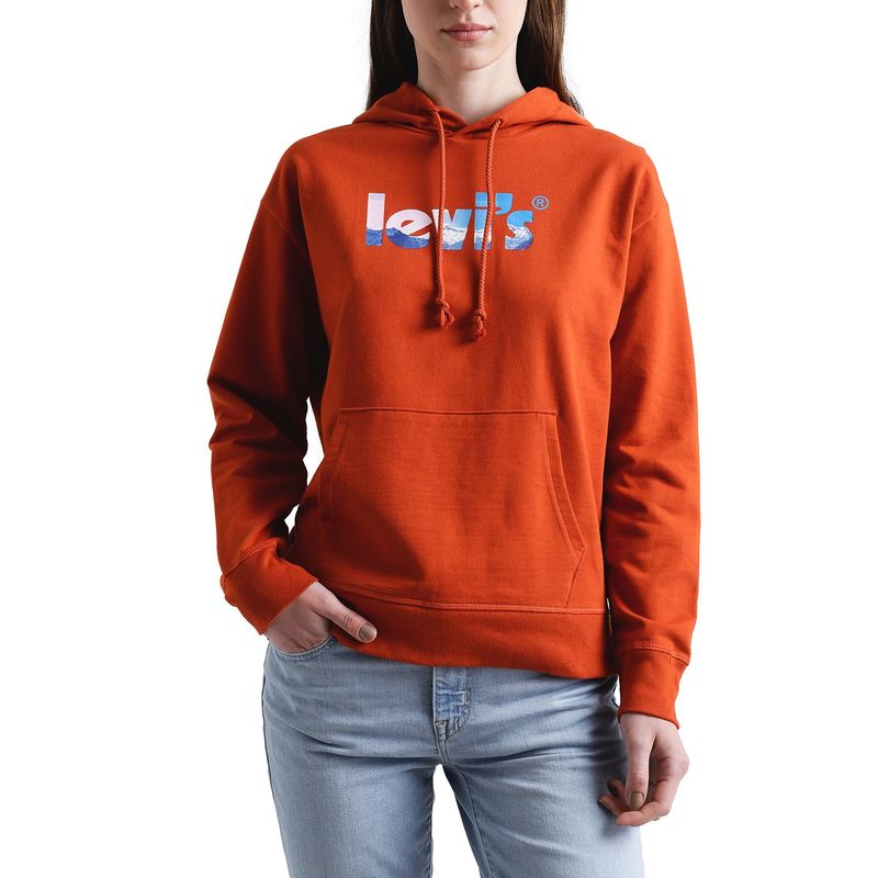 LEVIS - Polerón Mujer Gráfico Hoodie Logo Porter Rojo Levis