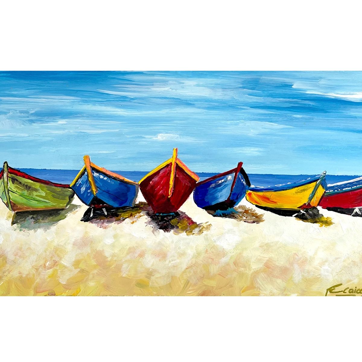 GENERICO - playa blanca con botes