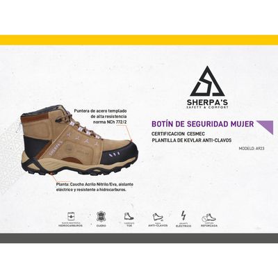 Imagen 2 del producto Zapato de Seguridad Mujer Camel