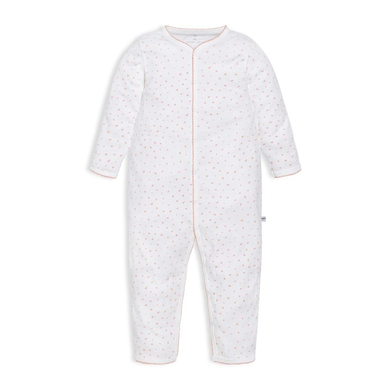 POMPON PIMA - Enterito Pijama bebé niña - Algodon Pima - Corazones Rosa
