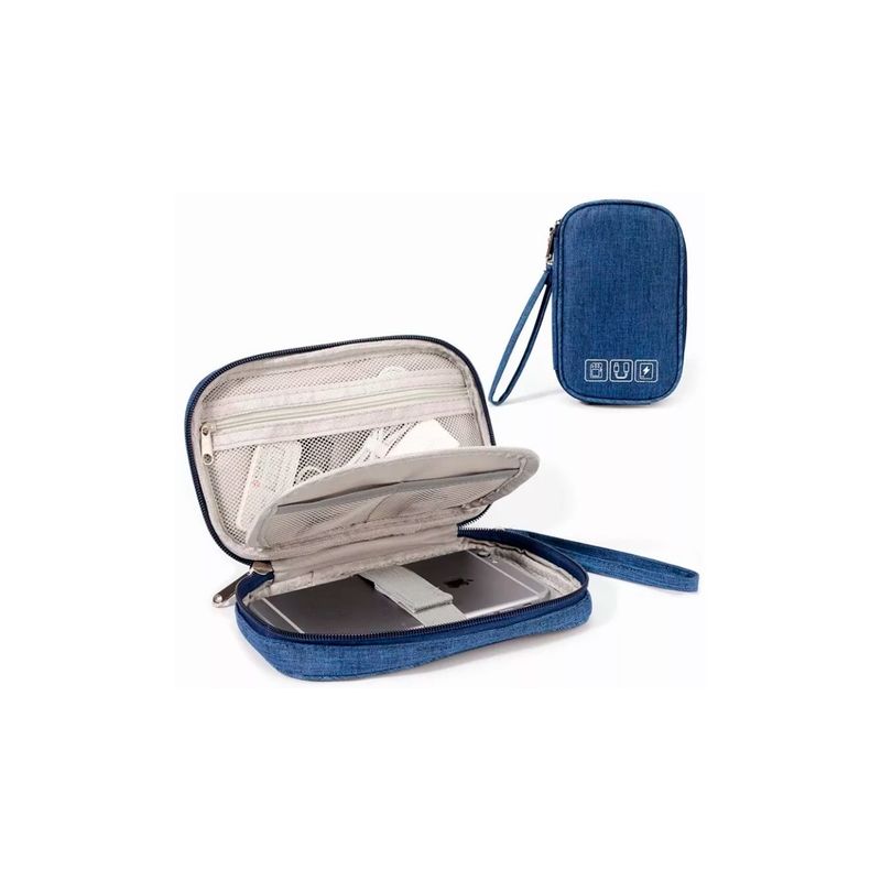 GENERICO - Bolso Organizador De Cables Con Compartimentos Azul