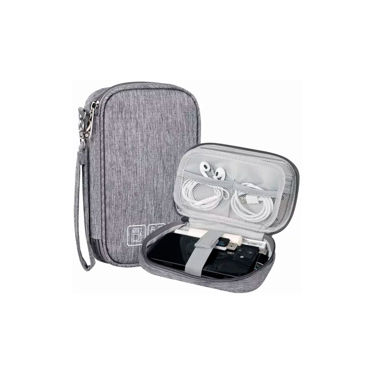 GENERICO - Bolso Organizador De Cables Con Compartimentos Gris