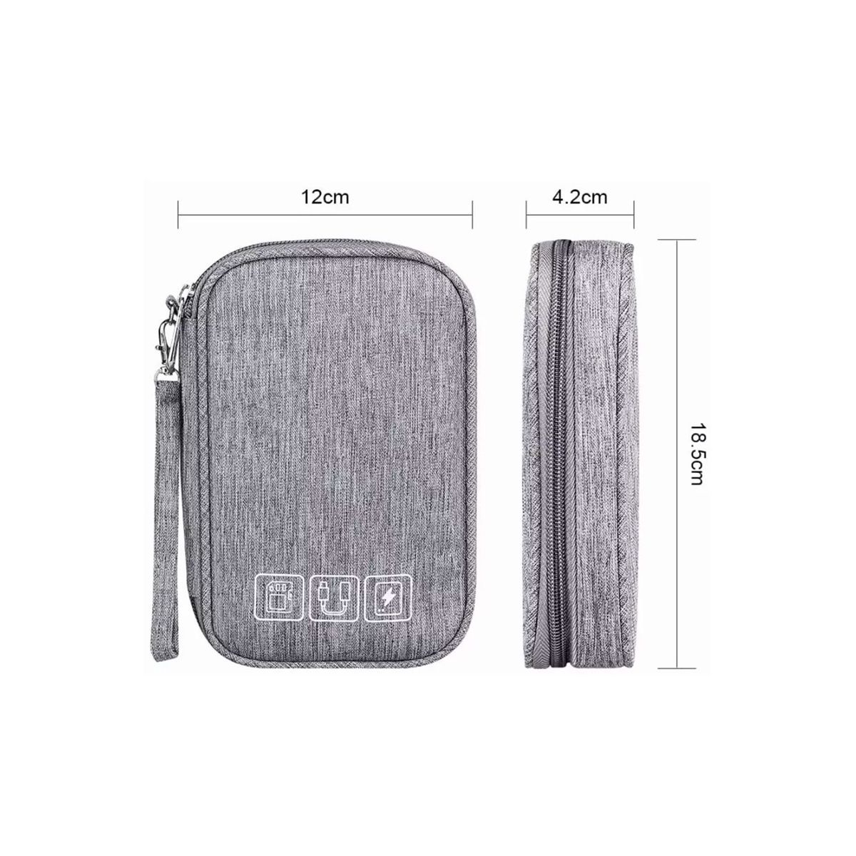 GENERICO - Bolso Organizador De Cables Con Compartimentos Gris