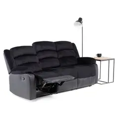 VYS SPA - SOFA RECLINABLE 3 CUERPOS BLACK VENOM + POSAVASOS DE ALUMINIO