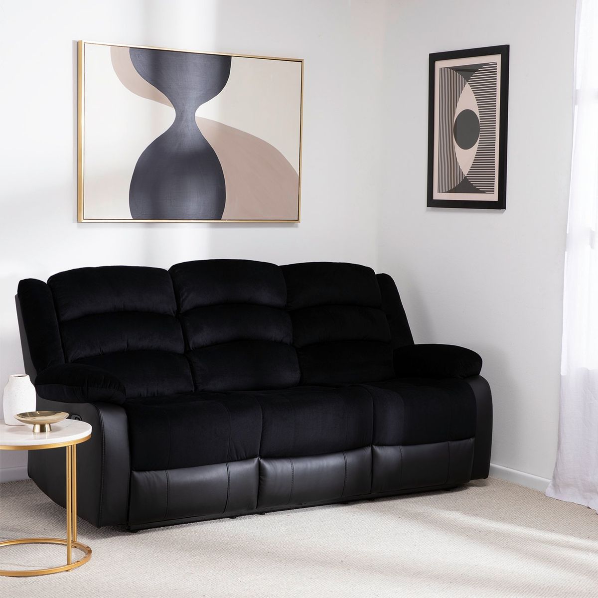 SOFA RECLINABLE 3 CUERPOS BLACK VENOM + POSAVASOS DE ALUMINIO, marca VYS SPA - Foto 2