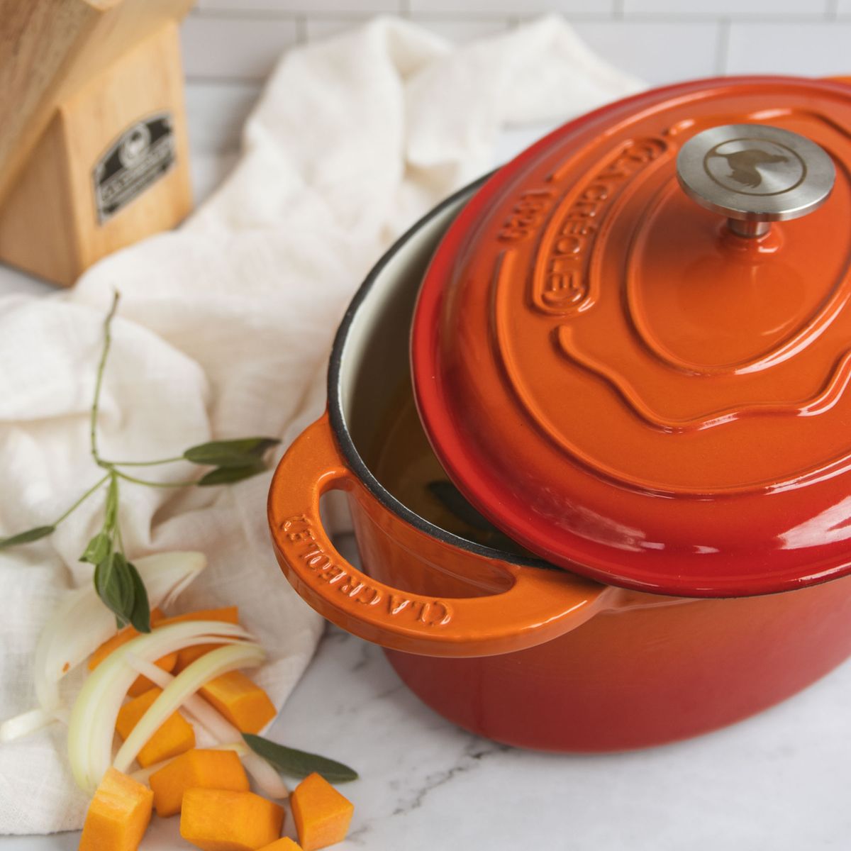 LA CREOLE - Olla Ovalada 24 Cm Topaze Orange