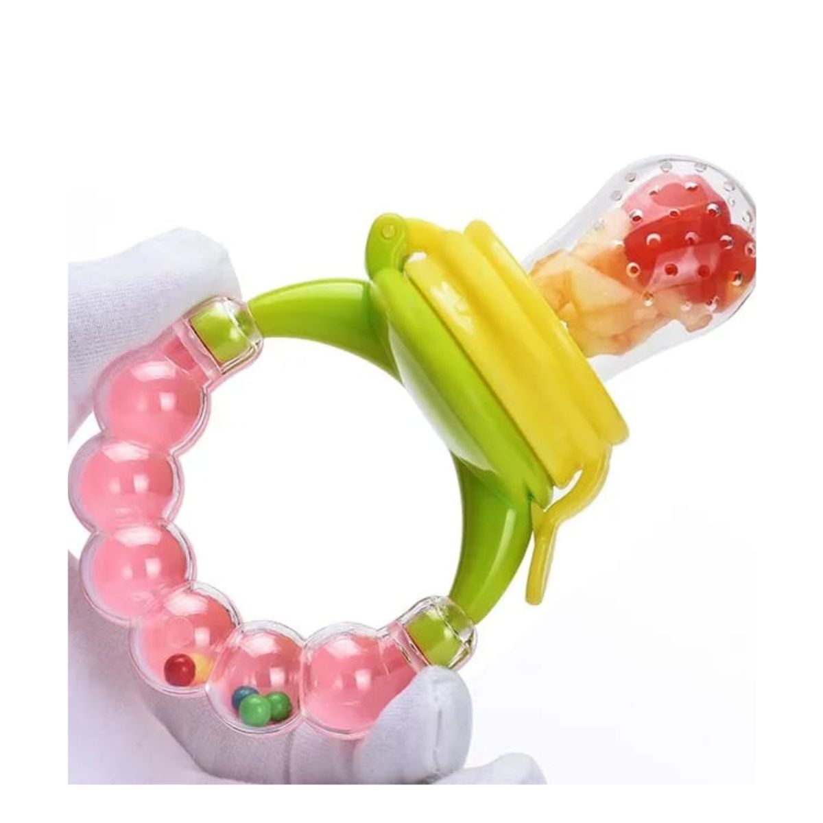 OEM - CHUPETE PARA FRUTA CON CASCABEL PARA BEBE VERDE