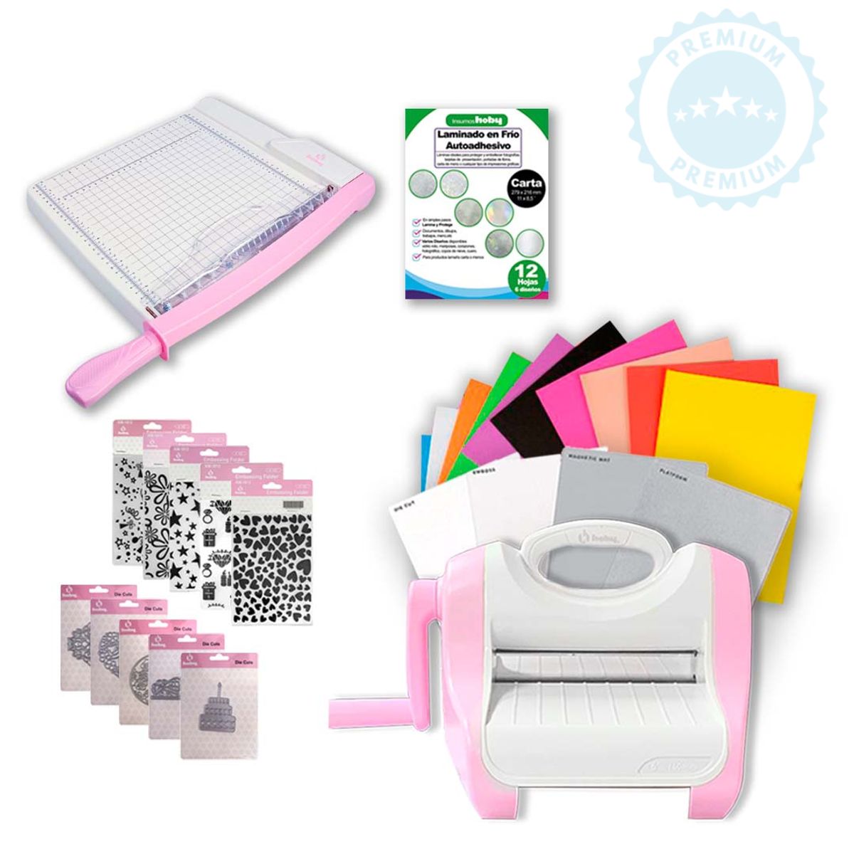 GENERICO - Troqueladora Hoby rosada Kit full papeleria K8