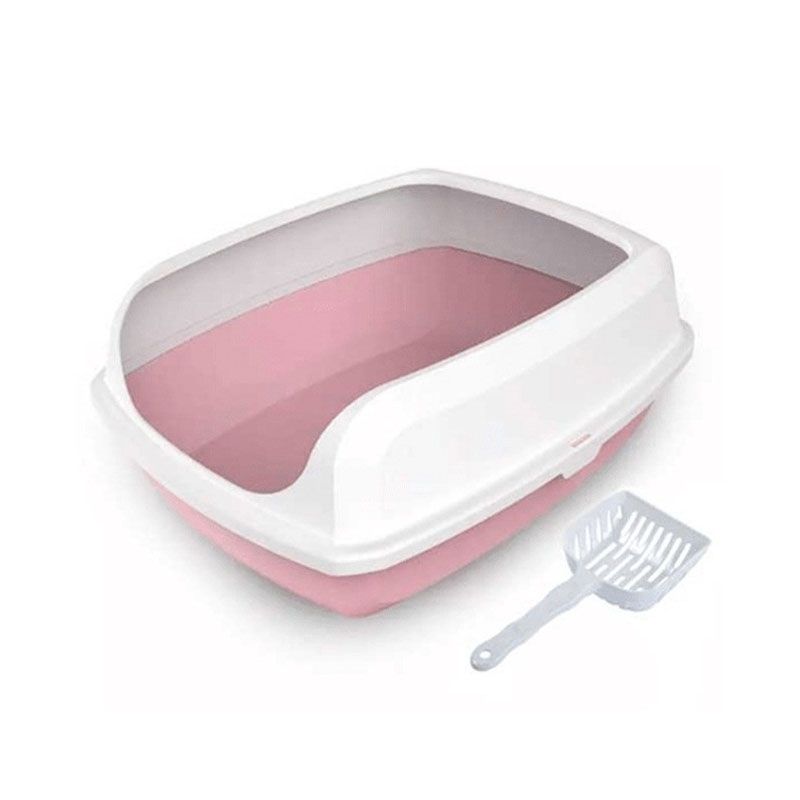 MARBEN PETS - Wonder Cat Arenero Big Cat XL con Borde Pala - Rosa.