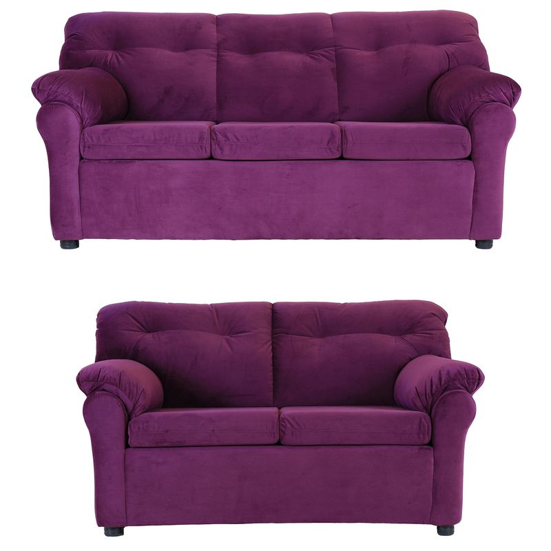 MUEBLES AMERICA - Living América 32 Tela Felpa Lila