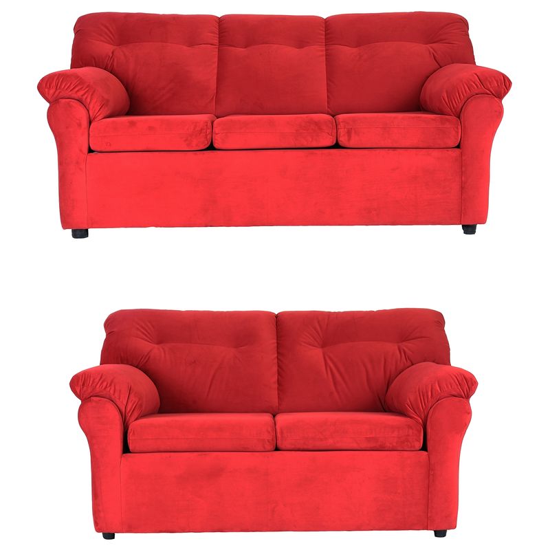MUEBLES AMERICA - Living América 32 Tela Felpa Rojo