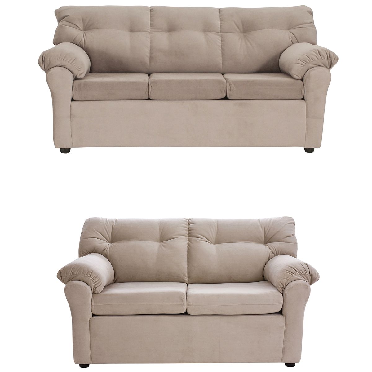 MUEBLES AMERICA - Living América 32 Tela Felpa  Beige