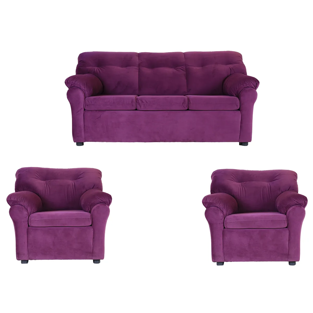 MUEBLES AMERICA - Living América 311 Tela Felpa Lila