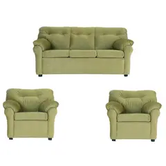 MUEBLES AMERICA - Living América 311 Tela Felpa Verde Musgo