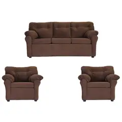 MUEBLES AMERICA - Living América 311 Tela Felpa Chocolate